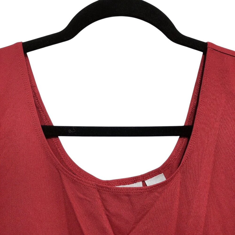 Chico's Solid Red Orange Scoop Neck Sleeveless To… - image 4